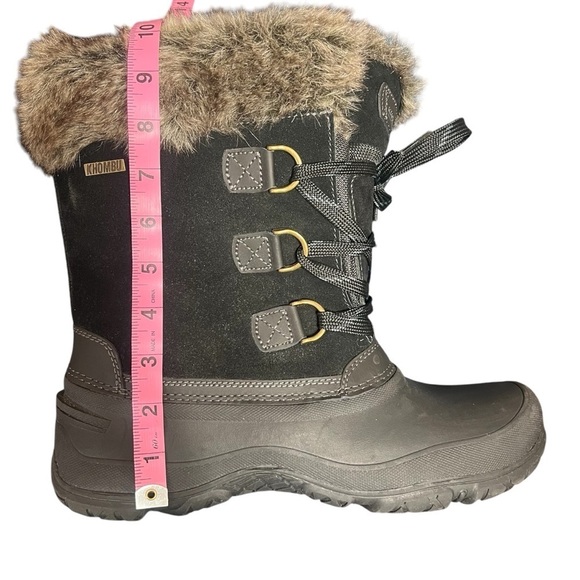 Khombu Slope Winter Boots Women's Ladies Size 11 Waterproof Suede Faux Fur Black - Picture 11 of 11